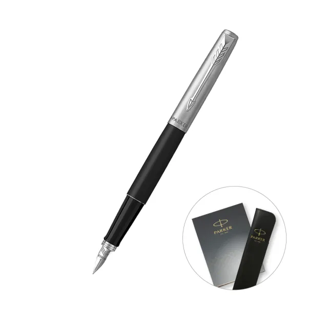 【PARKER】Jotter原創系列 鋁桿 霧黑鋼筆 真皮筆套禮盒 客製化刻字(原廠正貨)