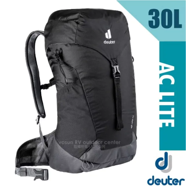 【deuter】輕量化 AC Lite 透氣排汗網架直立式登山背包 30L(附背包套)/ 3421021 黑