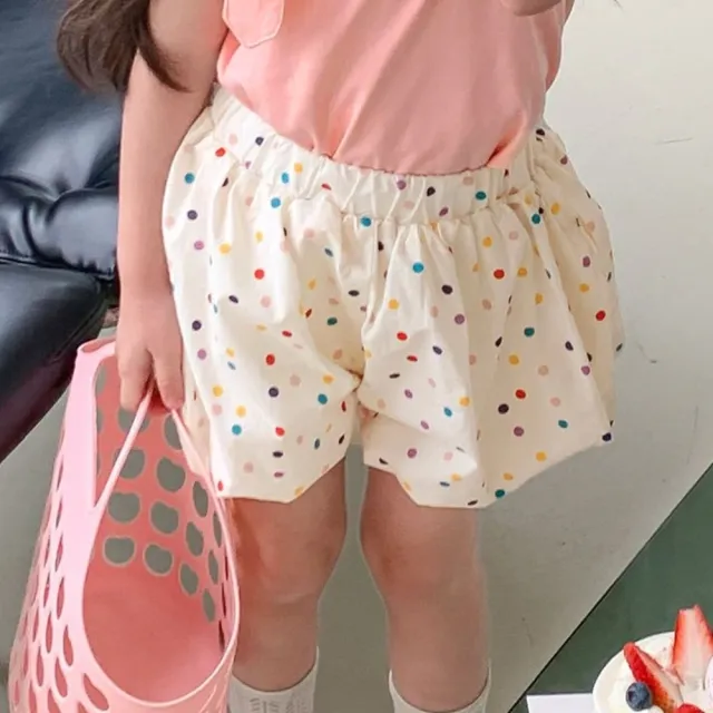 【橘魔法】彩色點點篷篷花苞褲 女童 中童 小童 童裝 燈籠褲 短褲 褲子
