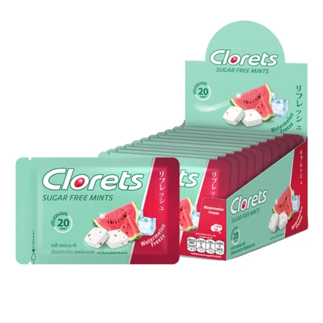泰國Clorets 無糖薄荷涼糖 15.4g X 10入 薄荷味/西瓜味