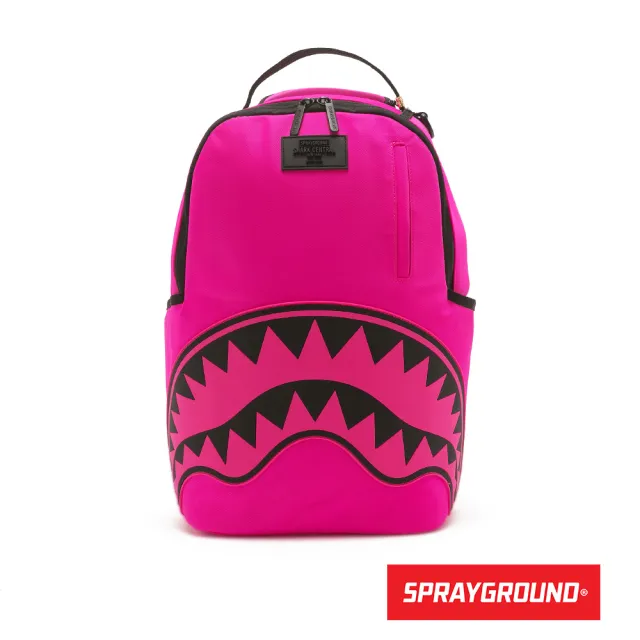 【SPRAYGROUND】潮流撞色鋸齒鯊大容量後背包(粉色)