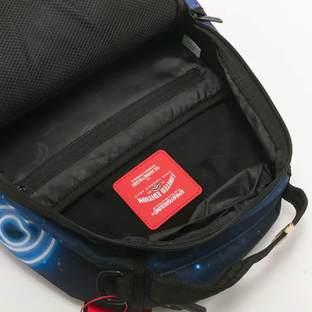 【SPRAYGROUND】潮流螢光線條鋸齒鯊大容量後背包(藍色)