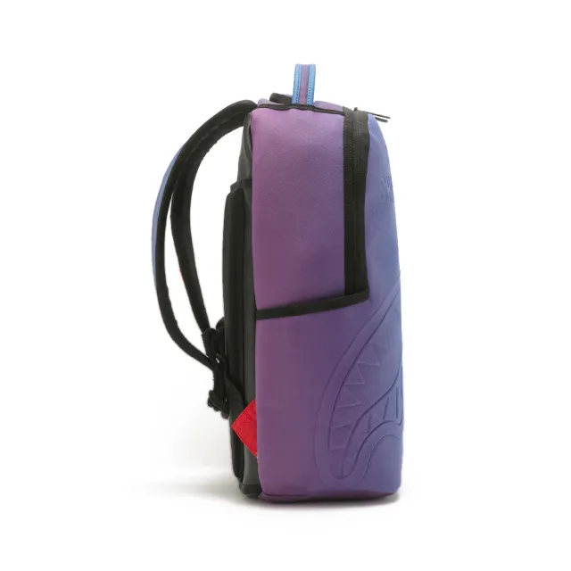 【SPRAYGROUND】簡約壓紋鋸齒鯊大容量後背包(藍色)