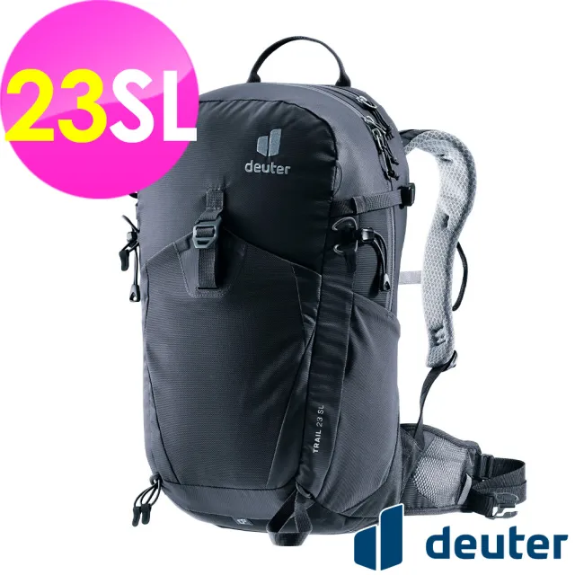 【deuter】TRAIL輕量拔熱透氣背包23SL(3440424黑/日用休閒/運動/旅遊/戶外健行/單車旅行)