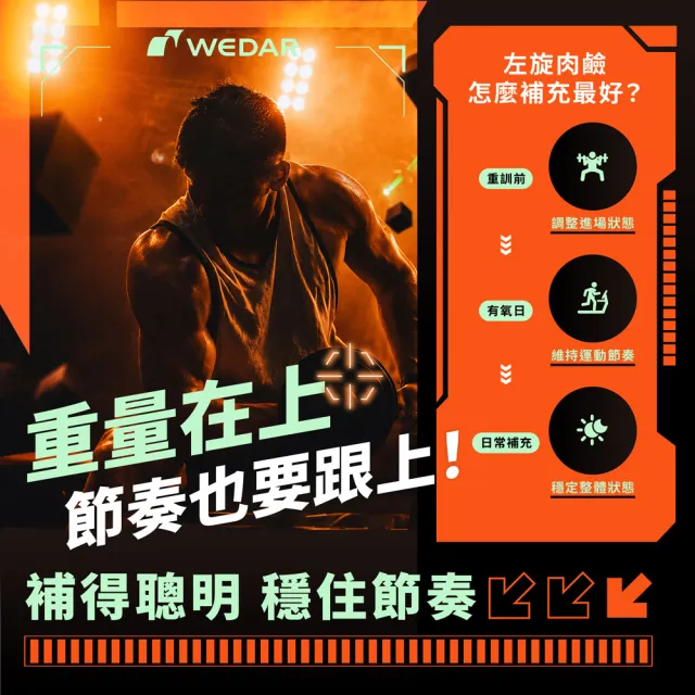 【Wedar 薇達】卡尼丁左旋肉鹼 4盒組(30顆/盒.L-肉鹼.促進新陳代謝.純素.運動補給)