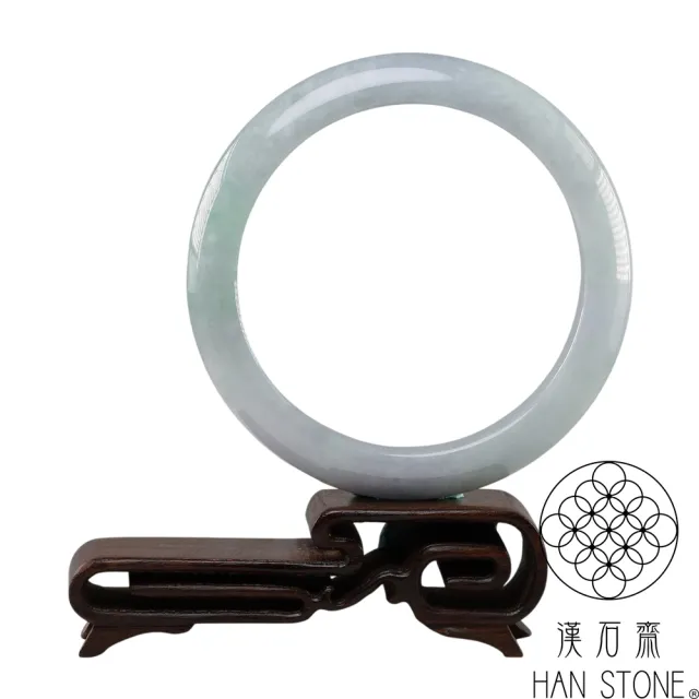 【漢石齋】天然翡翠A貨 手鐲玉鐲 春帶彩種(手圍18.8/ 版寬12.7mm)