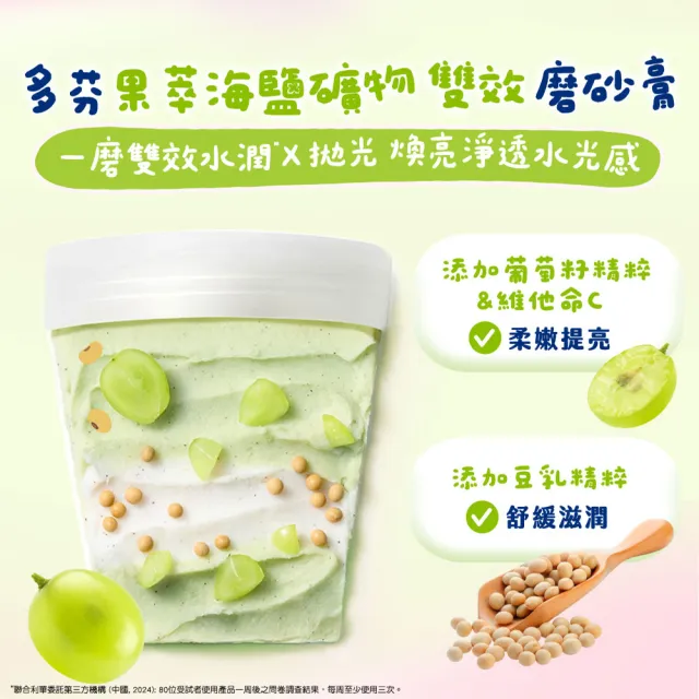 超市【Dove 多芬】果萃海鹽礦物雙效磨砂膏250g(青梨麝香葡萄香/草莓覆盆子香)