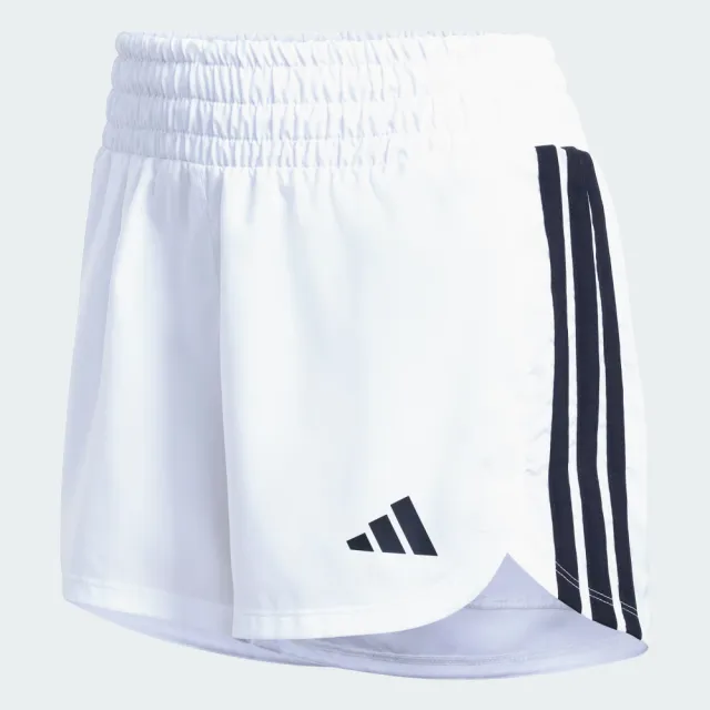 【adidas 愛迪達】短褲 女 運動褲 PACER HIGH W 白 KD7324