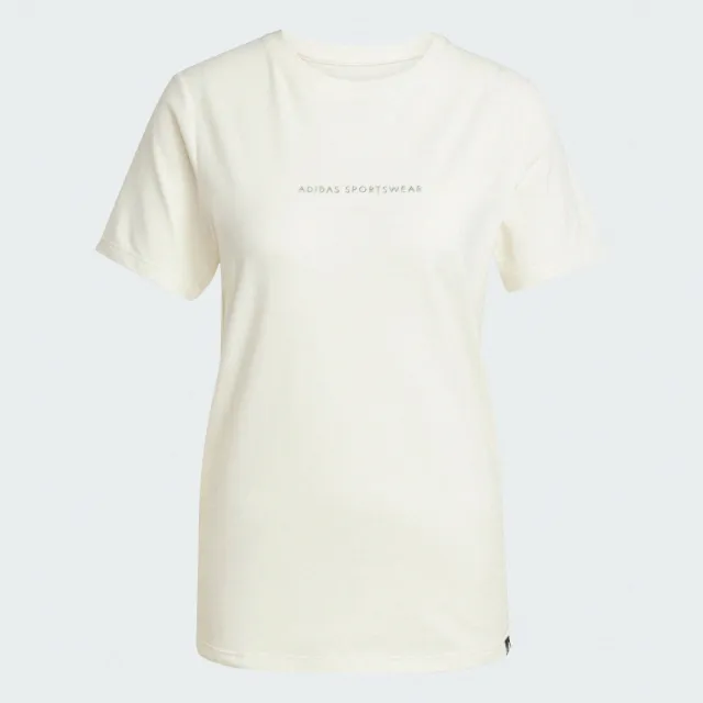 【adidas 愛迪達】短袖上衣 女 W C DDL CAMP T 米白 JX5322