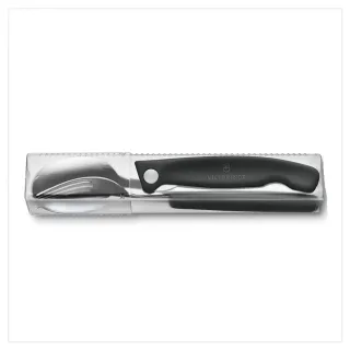 【VICTORINOX 瑞士維氏】餐具三件組 Swiss Classic 削皮刀、叉、匙套裝 黑色/綠色(6.7193.3F/6.7194.3FC1)
