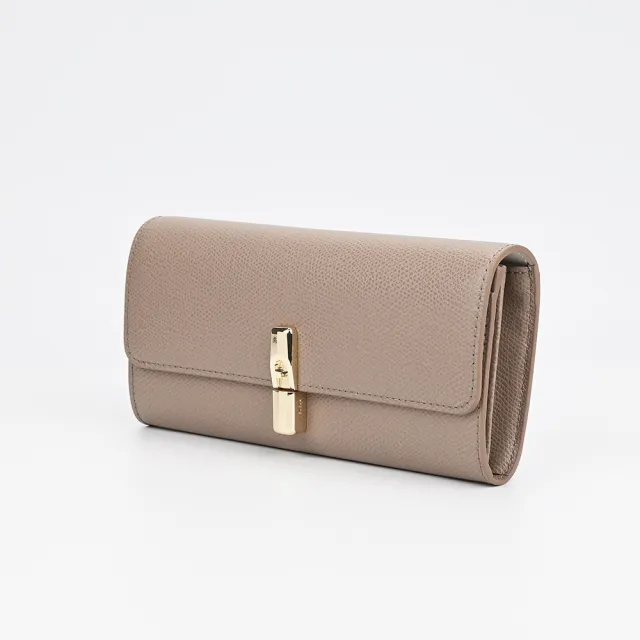 【FURLA 芙拉】IRIDE 8卡磁扣長夾(灰褐)