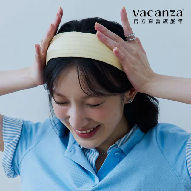 【vacanza】條紋馬卡龍色棉布 髮箍 (髮飾 生日禮物)