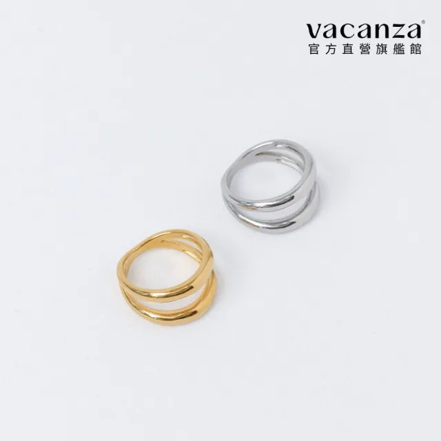 【vacanza】純鋼飾品｜不規則雙層 純鋼戒指 (抗過敏 情人節禮物 生日禮物)