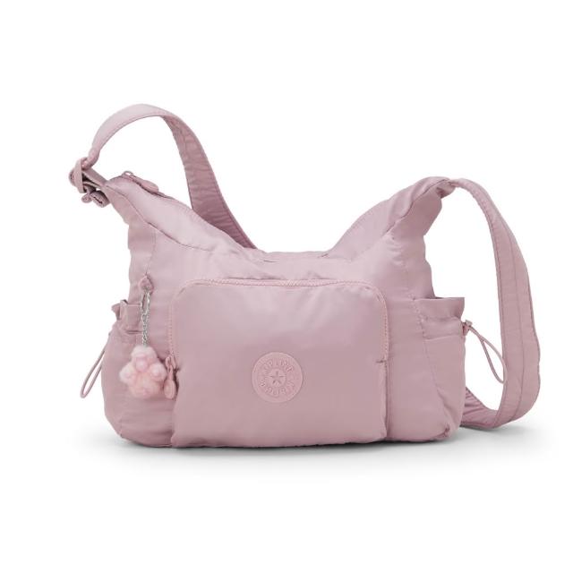 【KIPLING】『牛角包』靜謐粉輕巧多袋實用側背包-GABB S