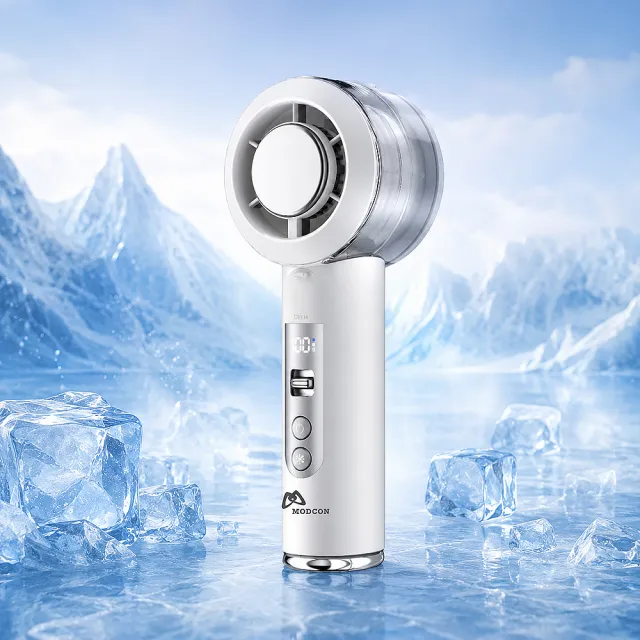 【摩肯】冷靜點 冰霧涼感扇 吹風冰敷細霧三效合一(靜音風扇 秒冰鎮 強續航 細霧補水 隨身登機 附掛繩)