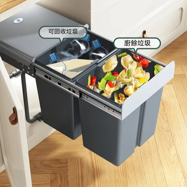 【科凌】廚房乾濕分類帶蓋收納箱 廚餘垃圾收納桶 垃圾箱