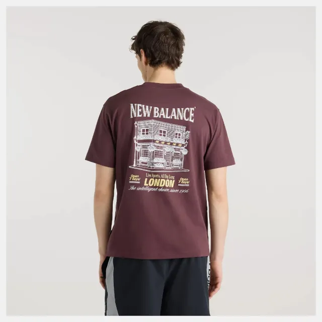 【NEW BALANCE】NB 短袖上衣 男 美規 棗紅 MT62B9LIYLR(S2506)