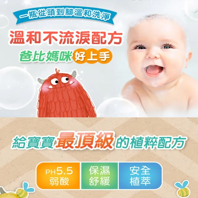 【Hallmark】怪獸2in1洗髮沐浴泡泡露(艾草蘋果)/童話舒膚沐浴露(艾草北鼻) 800ml 2026限定版(兒童保養)