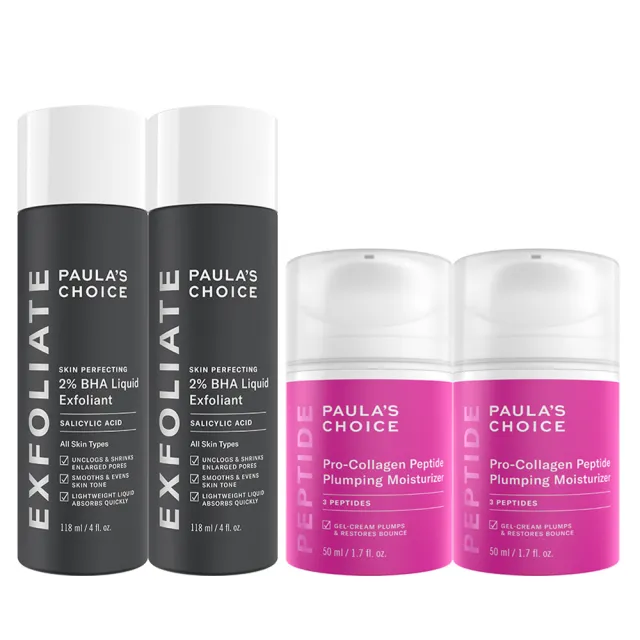 【PAULA’S CHOICE 寶拉珍選】高效胜膠原緊緻霜2入+2%水楊酸精華液2入