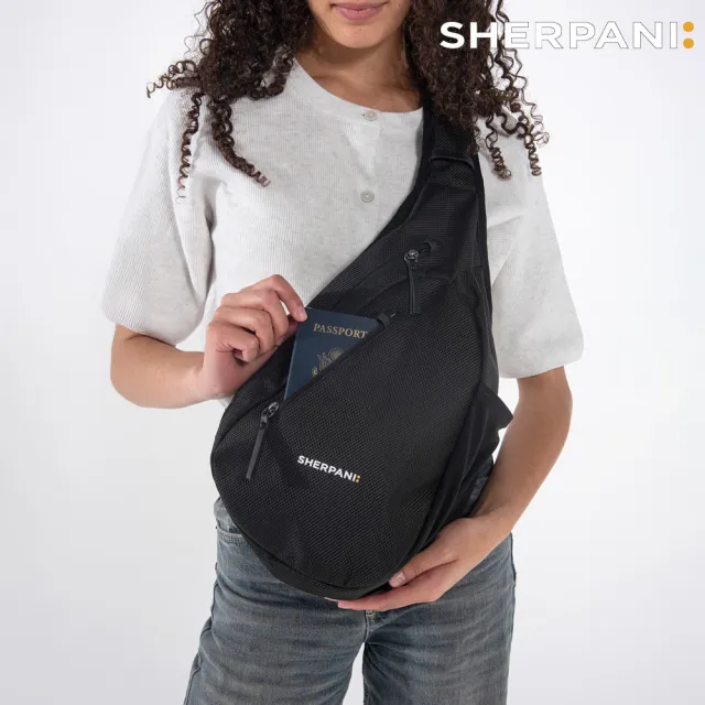 【Sherpani】雙11 RFID 防盜多功能斜肩包 26I Esprit AT 10L｜黑色 (RFID屏蔽 平板適用)