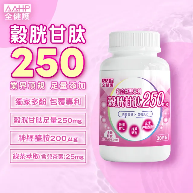 【AAHP 全健護】穀胱甘肽250膠囊(30粒/盒)