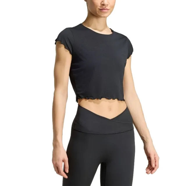 【adidas 愛迪達】涼爽 舒適 短版 圓領短袖T恤 MOTION T-SHIRT 女 - KG1376