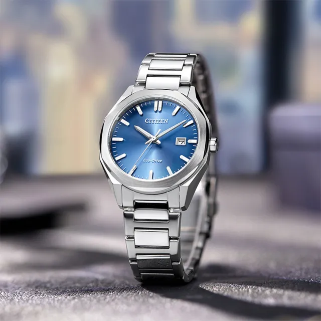 【CITIZEN 星辰】父親節推薦款 限量 光動能八角形經典大三針手錶-藍/38mm 錶 生日禮 送禮(BM7620-83M)