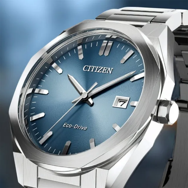 【CITIZEN 星辰】父親節推薦款 限量 光動能八角形經典大三針手錶-藍/38mm 送禮 禮物 推薦(BM7620-83M)