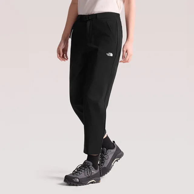 【The North Face 官方旗艦】北面女款黑色吸濕排汗戶外徒步長褲｜8CJTJK3