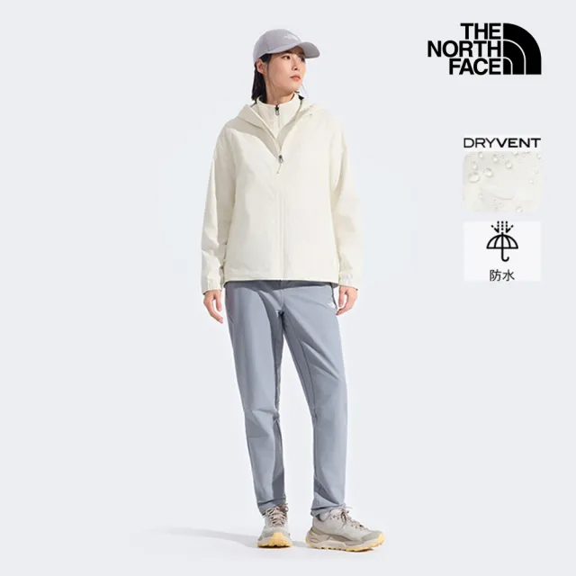 【The North Face】北面女款米白色DRYVENT防水衝鋒衣|8EYGQLI(外套)
