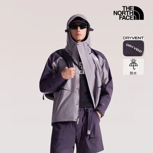 【The North Face】北面男款灰色DRYVENT防水可拆式連帽衝鋒衣|8F19JZU 外套