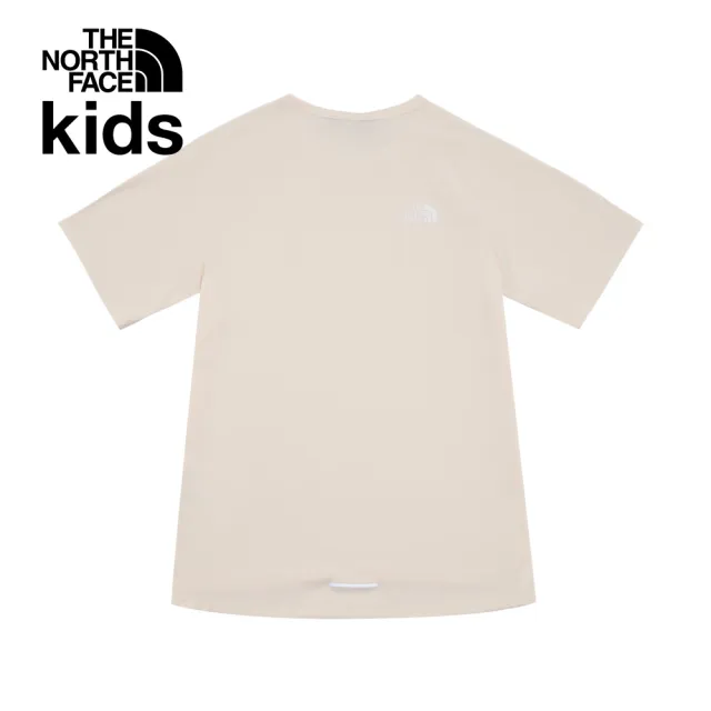 【The North Face】北面兒童米白色UPF防曬短袖T恤|8BMXQLI(抗UV)
