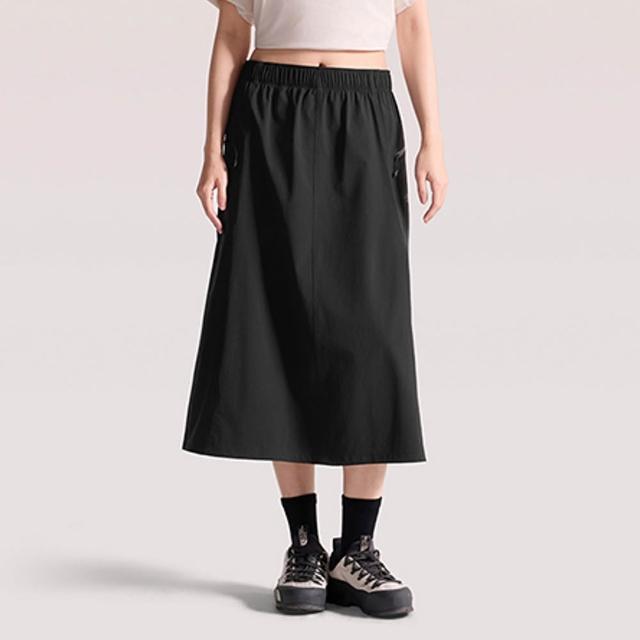 【The North Face】北面女款黑色DWR防潑水長裙｜8DGTJK3