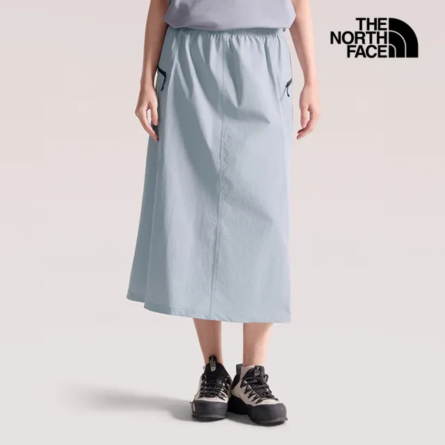 【The North Face】北面女款灰色DWR防潑水兩側口袋長裙｜8DGTFM2
