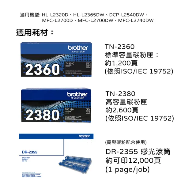 【brother】官方直營 搭2黑碳粉★DCP-L2540DW 無線雙面多功能雷射複合機