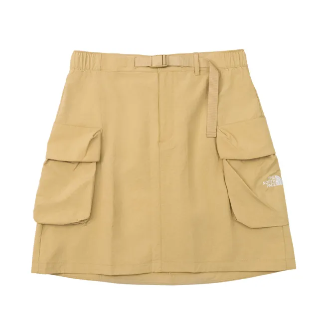 【The North Face】北面女款卡其色WINDWALL防風附腰帶短裙|8C10LK5