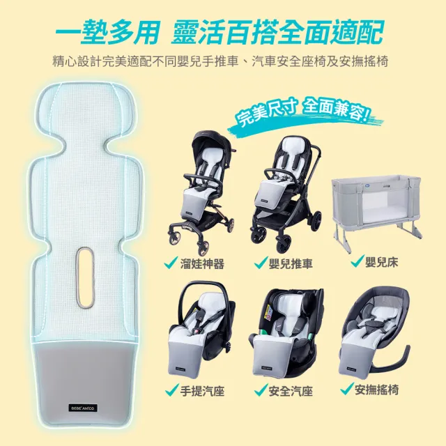 【Chicco】KidFit Plus成長型安全汽座風尚版/北極狐極地智能風扇涼感墊 天絲版 任選