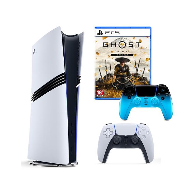 【SONY 索尼】PS5 Pro 遊戲主機+《PS5 無線控制器(韻律藍)》+《PS5 羊蹄山戰鬼– 收藏版》