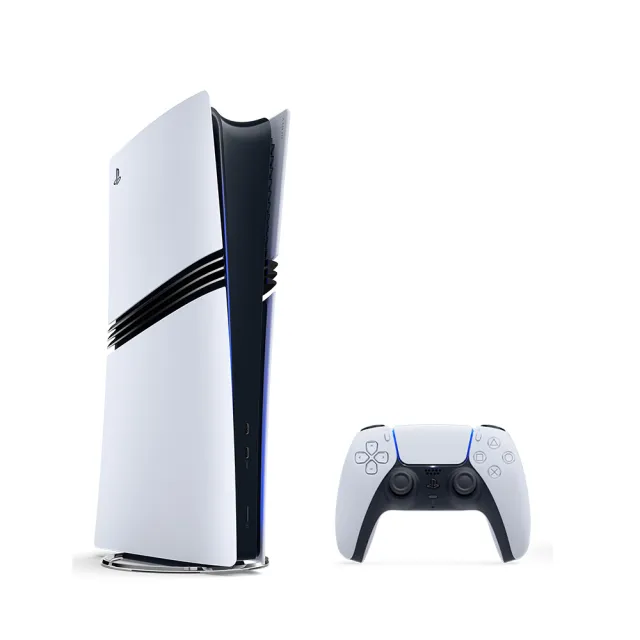 【SONY 索尼】PS5 Pro 遊戲主機+《PS5 無線控制器(電音紅)》+《PS5 羊蹄山戰鬼– 收藏版》
