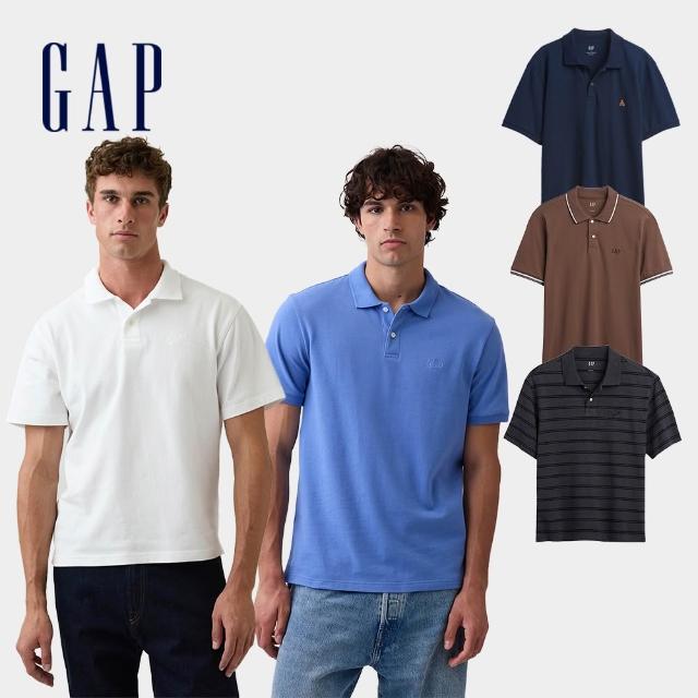 【GAP】男裝 夏季Gap Logo PK布短袖Polo衫-多款任選(586306&888347)