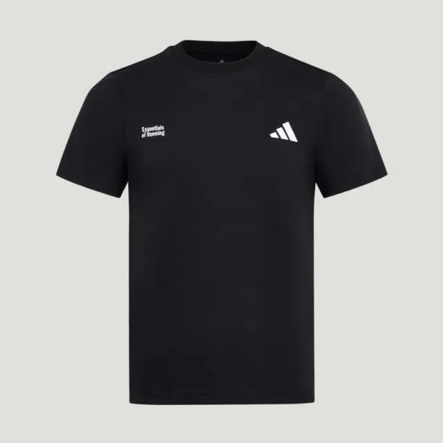 【adidas 愛迪達】M Run Ess G T 男 T恤 運動上衣 休閒短袖 黑 亞版 吸濕排汗(LC8174)