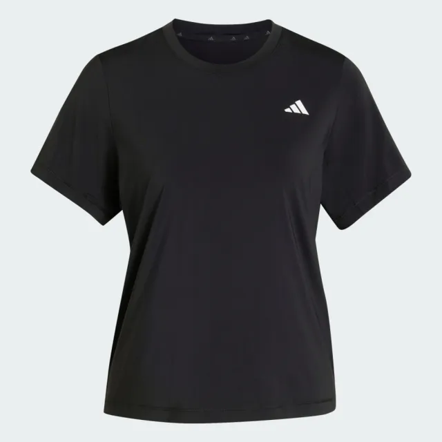 【adidas 愛迪達】Pl Ess R Tee 女 T恤 運動上衣 休閒短袖 黑 亞版 吸濕排汗(KW4399)