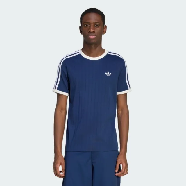 【adidas 愛迪達】3s Tee Str 男 T恤 運動上衣 休閒短袖 深藍 亞版 經典運動款(KS7448)