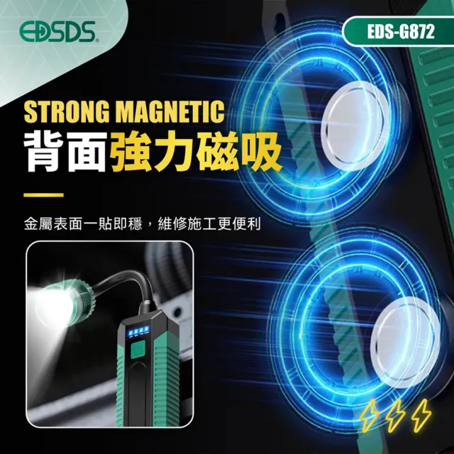 EDSDS LED白激光多功能磁吸軟管工作燈 探照燈 伸縮調焦露營燈 照明燈 手電筒