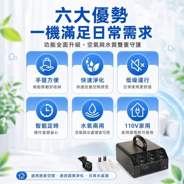 YOKA 優家廚電 多功能臭氧淨化器 空氣淨化 蔬果清洗 110V 手提式設計 20g 居家適用