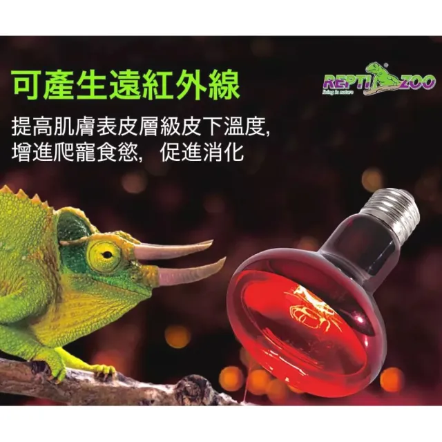 【REPTIZOO 瑞普】100W 全天候紅外線加熱燈 E27/取暖燈/夜間保溫燈泡(REPTI ZOO適用陸龜.兩棲爬蟲類AR100)
