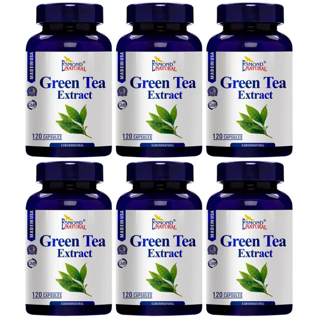 【Esmond Natural 愛司盟】綠茶菁萃膠囊食品6瓶 (120顆/瓶)