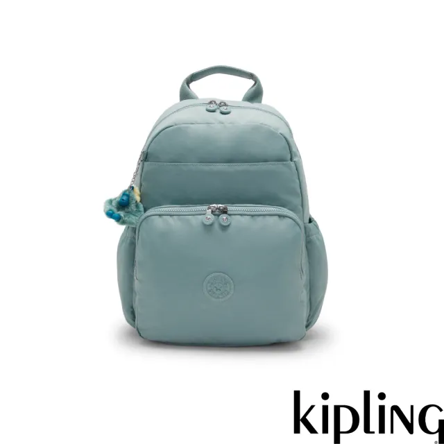 【KIPLING】淺霧綠大容量母嬰後背包-MAISIE 女包