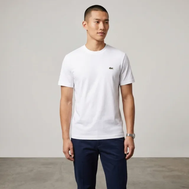 【LACOSTE】CLASSIC FIT 圓領短袖T恤(經典版型 LACOSTE鱷魚)