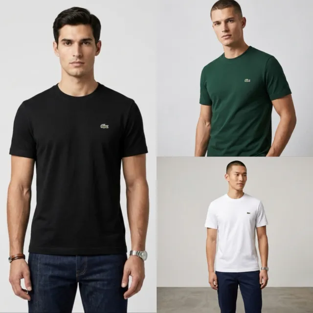 【LACOSTE】CLASSIC FIT 圓領短袖T恤(經典版型 LACOSTE鱷魚)